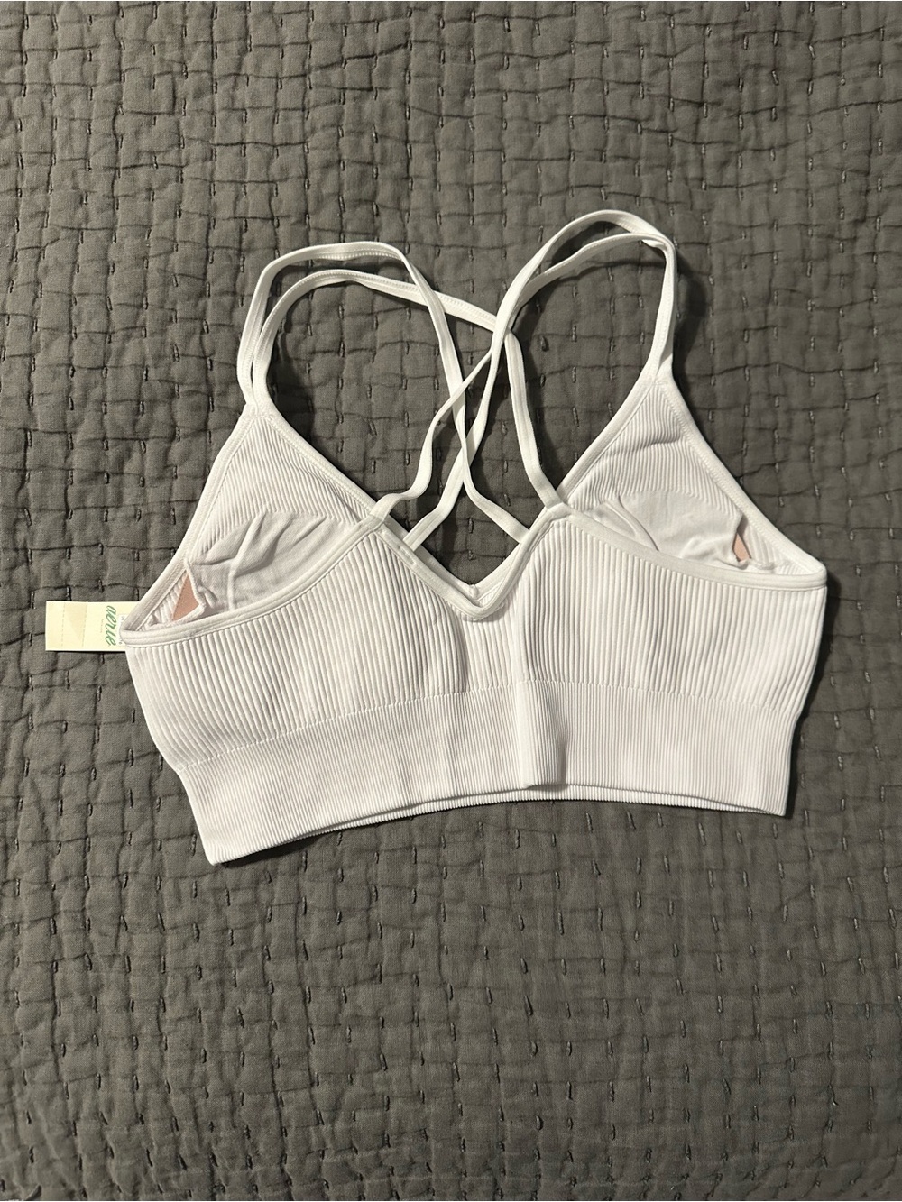 Aerie Seamless Ribbed Strappy Bralette - White - Picture 2 of 2